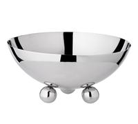 EDZARD Bol décoratif Chicago, sur pieds boule (Ø 19,5 cm, H 9 cm), acier | poli miroir, vide-poche, coupelle décorative, plat de service, pour fruits et snacks, centre de table, idée cadeau