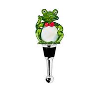 EDZARD Bouchon de bouteille Grenouille (H 11 cm), verre artisanal | motif animalier, cadeau original, bouchon pour vin et champagne, art du verre traditionnel, accessoires de bar, idée cadeau