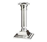 EDZARD Bougeoir Lincoln (H 15 cm), argenté, cannelé | pour bougies chandelier, résistant à la ternissure, avec base en velours, chandelier, bougie longue, centre de table