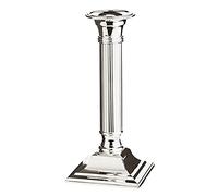 EDZARD Bougeoir Lincoln (H 19 cm), argenté, cannelé | pour bougies chandelier, résistant à la ternissure, avec base en velours, chandelier, bougie longue, centre de table