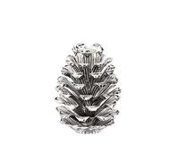 EDZARD Bougeoir Pigne (H 9 cm), Aluminium nickelé | pour bougies chandelier, résistant à la ternissure, chandelier, bougie longue, centre de table, idée cadeau