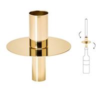 EDZARD Bougeoir pour Bouteille (H 8 cm), doré | pour bougies chandelier Ø 2,2 cm, s'adapte aux bouteilles, lumière de table sans bougeoir, idée cadeau, centre de table