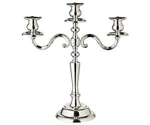 EDZARD Bougeoir Regina, 3 Flammes, Hauteur 36 cm, Argent Noble, résistant au ternissement