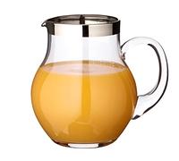 EDZARD Carafe en verre Olivia, verseuse en cristal fin avec bordure en platine, volume de remplissage 1,0 litre, hauteur 16 cm