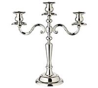 EDZARD Chandelier Regina, 3 Branches (H 36 cm), argenté | pour bougies chandelier, résistant à la ternissure, avec base en velours, bougie longue, centre de table, idée cadeau