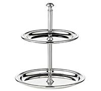 EDZARD étagère à 2 niveaux, tranchant de fil, argenté noble, hauteur 16 cm