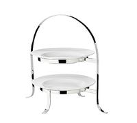 EDZARD Étagère Porte-Assiettes Sina, argenté, Hauteur 33 cm, pour 2 Assiettes