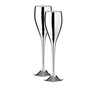 EDZARD Flûte à champagne Dodo lot de 2 (200 ml), laiton poli, argenté | mariage, fête et Nouvel An, pour vin, prosecco et champagne, accessoires de bar, service de table, idée cadeau, coupe