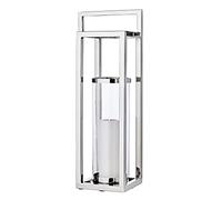 EDZARD Lanterne Manhattan (H 79 cm), nickelé, avec Verre | vitré sur tout le tour, flamme à l'abri du vent, pour bougies pilier, intérieur et extérieur, centre de table, idée cadeau