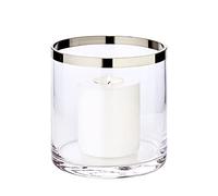 EDZARD Lanterne Molly, en Verre Cristal soufflé à la Bouche avec Bord en Platine, Hauteur 15 cm, diamètre 15 cm