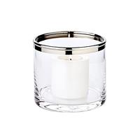 EDZARD Lanterne Molly en Verre de Platine, Hauteur 10 cm, diamètre 11 cm
