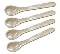 Edzard - Lot de 4 cuillères en nacre - 11 cm - Pour caviar, œufs, glace, dessert - Couverts pour coquetiers
