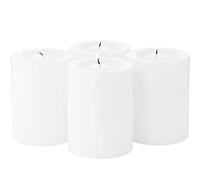 EDZARD Lot de 4 photophores Cornelius - Blanc - Hauteur : 8 cm - Diamètre : 6 cm - Convient pour Bougies Chauffe-Plat Standard et Bougies Chauffe-Plat Transparentes Plus Hautes