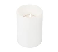 EDZARD Photophore Cornelius Deep (H 11 cm, Ø 8 cm), Blanc | aspect bougie pilier, ne se consume jamais, sans coulée de cire, réversible, pour bougies chauffe-plat