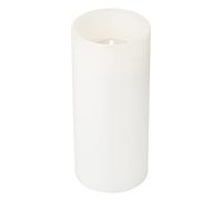 EDZARD Photophore Cornelius Deep (H 18 cm, Ø 8 cm), Blanc | aspect bougie pilier, ne se consume jamais, sans coulée de cire, réversible, pour bougies chauffe-plat