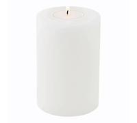 EDZARD Photophore Cornelius (H 12 cm, Ø 8 cm), Blanc | aspect bougie pilier, ne se consume jamais, sans coulée de cire, réversible, pour bougies chauffe-plat