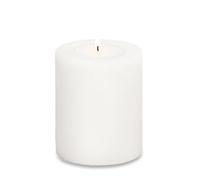 EDZARD Photophore Cornelius (H 9 cm, Ø 8 cm), Blanc | aspect bougie pilier, ne se consume jamais, sans coulée de cire, réversible, pour bougies chauffe-plat