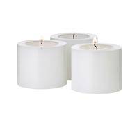 EDZARD Photophore Cornelius Lot de 3 (H 5 cm, Ø 6 cm) | aspect bougie pilier, ne se consume jamais, sans coulée de cire, pour bougies chauffe-plat, polyéthylène 100 % recyclable