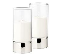 EDZARD Photophore Granada Lot de 2 (H 20 cm, Ø 9 cm), en Verre | coupe et pied d'une seule pièce, sans métal, sans collage, ne rouille pas, intérieur et extérieur, centre de table