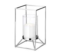 EDZARD Photophore Marie (H 25 cm), Acier Inoxydable | corps massif, stable sur sol irrégulier, verre amovible pour le nettoyage, pour bougies pilier jusqu'à Ø 8 cm, idée cadeau