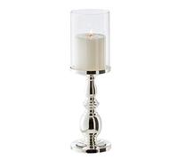EDZARD Porte-Bougie/Lanterne Mascha, Hauteur 34 cm, Argent plaqué Noble, résistant au ternissement, pour Bougies jusqu'à ø 10 cm