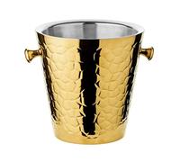 EDZARD Seau à champagne Capri Gold (H 23 cm, Ø 22 cm), acier inoxydable | Refroidisseur de bouteille de vin avec 2 poignées, double paroi, refroidisseur de champagne, poli miroir