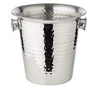 EDZARD Seau à champagne Joey (H 23 cm, Ø 21 cm), martelé, avec poignées | pour 1 bouteille, acier inoxydable, refroidisseur de bouteille de vin, vasque à glaçons, accessoires de bar, réception