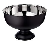 EDZARD Seau à champagne Pearl - Hauteur : 25 cm - Diamètre : 36 cm - Extérieur : noir mat - Intérieur en acier inoxydable poli brillant