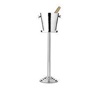 Seau à champagne Capri avec support, acier inoxydable poli miroir, martelé, H 83 cm, refroidisseur H 23 cm