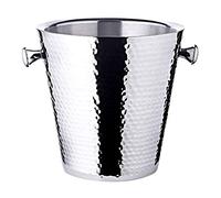 Seau à champagne Valencia, acier inoxydable poli miroir, double paroi, extérieur martelé, hauteur 23 cm, ø 22 cm