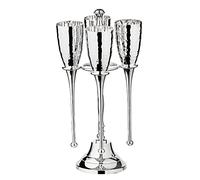 EDZARD Set de 4 flûtes à champagne Didi, avec support, martelées, argentées, hauteur 32 cm
