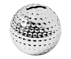 EDZARD Tirelire Balle de Golf, Hauteur 8 cm, argenté Noble, résistant au ternissement