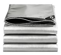 EEATUZTL Bâche Imperméable, Bâche de Protection en Polyéthylène, UV Résistant Bache Camion, Pergola, Serre, Baches Imperméables pour Exterieur, Jardin, Tonnelle, Camping, Meubles, Argent-4x8m