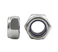 EEEBLBXNQ Écrou De Verrouillage Hexagonal Épais en Nylon, Acier Inoxydable 304, M3 M4 M5 M6 M8 M10 M12, Autobloquant, DIN982, 5 À 25 Pièces(304,M6-8 25pcs)