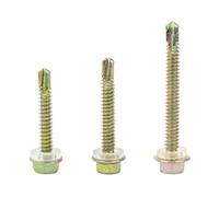 EEEBLBXNQ Tête De Rondelle Hexagonale Externe, Vis Autoperceuse Plaquée Zinc Jaune M4.2 .8 M5.5#10#12# Hardiflex Taraudage en Tôle 10 Pièces(M4.8x32mm 10pcs)