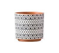 EERINESS Pots de fleurs d'extérieur et d'intérieur en terre cuite Pot de fleurs à motif géométrique Pot de fleurs Conteneur succulent Pots de fleurs verts pour plantes Jardinière décorative (taille :