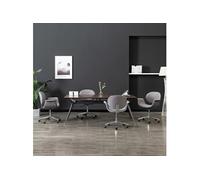 Eetkamerstoelen 4 st draaibaar stof grijs3054867
