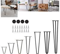 EFANHOME Pieds de Table en Métal Robustes Pieds de Meuble en Épingle à Cheveux, 4 Pièces Noir, 10-71cm, Pour Banc, Siège, Meuble TV, Table, Bureau, Armoire