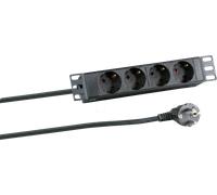 EFB EK631DE.10 - Bloc multiprise 10", 1 U, 4 prises, noir