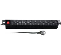 EFB EK631USB.1.5 - Bloc multiprise 19", 1,5 U, 18 prises, USB