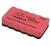 Effaceur magnétique Trodat pour tableau blanc - de couleur rouge - Taille : 10,5 x 5,5 x 1,8 cm - idéal pour enlever toutes les marques de feutres sur tableau blanc