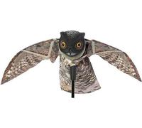 - Effaroucheur d'oiseaux - Reproduction à taille réelle - Dissuasion efficace des oiseaux - Pour les espaces extérieurs - Marron avec ailes mobiles - 40 cm - Métal - Facile à installer
