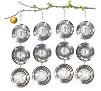 Effaroucheur Oiseaux Suspendu en Acier Inoxydable 4 Pièces Répulsif Anti Pigeon Balcon Réfléchissant Protection Jardin Contre Corbeaux Moineaux et Mouettes