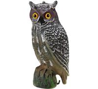 Effaroucheur solaire au design réaliste - Effaroucheur solaire avec éclairage clignotant - Contre les oiseaux nuisibles aux yeux brillants - Moyen efficace contre les oiseaux - Idéal pour les chasseur
