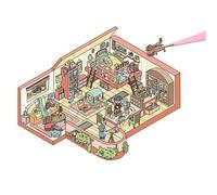 Effect House Stickers, Adorable Cartoon Miniature Scene Stickers, Reusable Cute Sticker Scenes, Multifunctional House Stickers for Enhance Fine Motor Skills, Cartoon Sticker Set