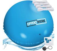 EffektWerk - Coussin de Piscine pour l’Hiver - Ballon Gonflable Géant de 4m / Équilibreur de Glace pour Piscine Hors-Sol avec Corde de 5m, Rustines et Bouchon de Valve