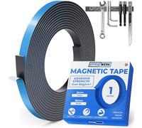 EFFEKTWERK - Rouleau de bande magnétique - 1 mètre de long, 15mm de large - Bandes magnétiques avec un fort support autocollant - facile à couper et à coller sur des surfaces planes