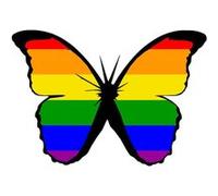 effet papillon LGBT - 15x10.5cm - Sticker/autocollant