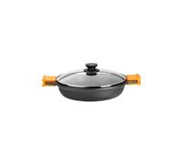 EFFICIENT - Faitout bas avec couvercle en verre et anses en silicone, 36 cm