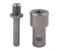 EffiFish Adaptateur de tarière de terre 4 types d'interface pour clé à percussion, marteau, perceuse, poignée hexagonale ronde en métal fixe (C)